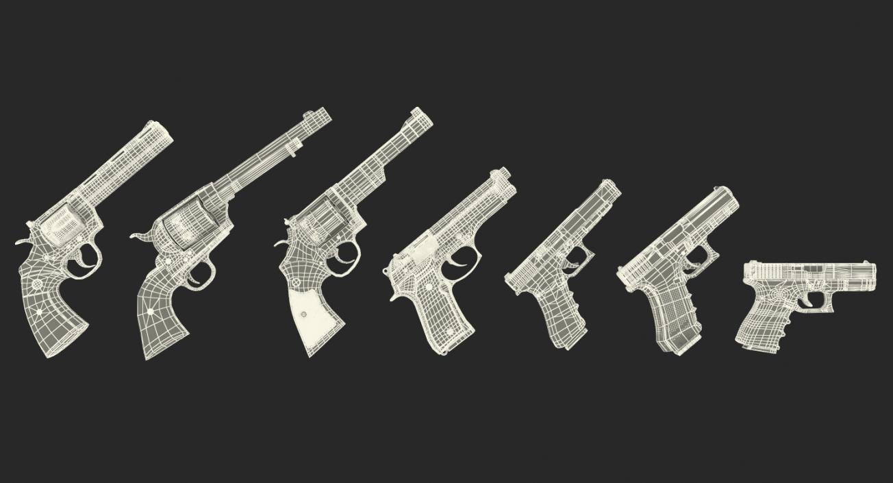 3D Pistols Collection model