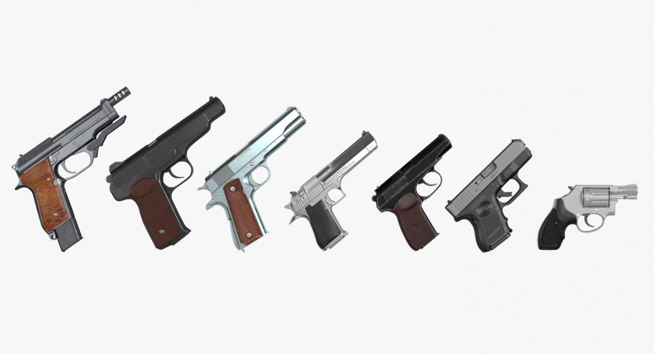 3D Pistols Collection model