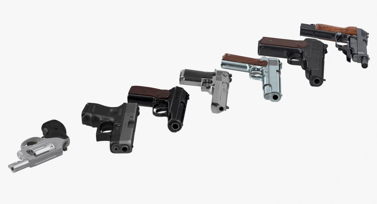 3D Pistols Collection model