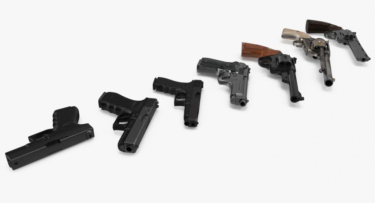 3D Pistols Collection model