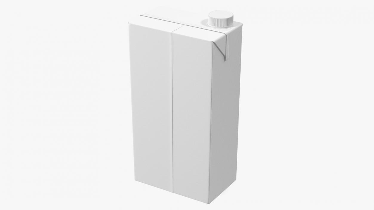 3D model Rectangular Aseptic Carton with Cap