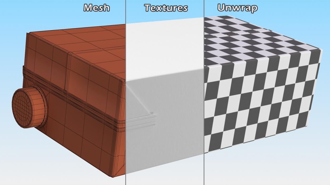 3D model Rectangular Aseptic Carton with Cap