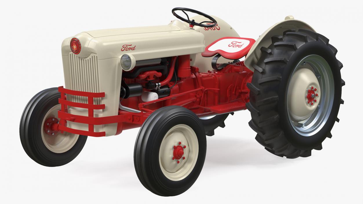 3D Ford NAA Golden Jubilee 1953 Vintage Tractor Rigged