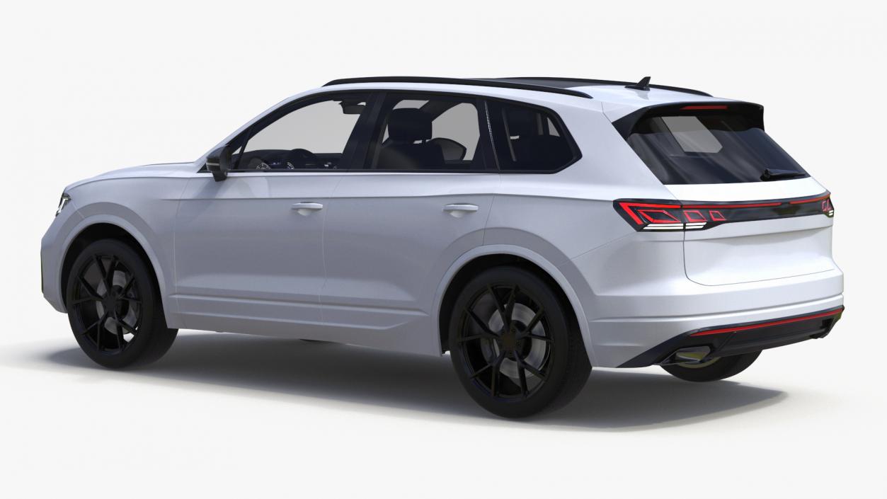 3D Electric SUV White Lights On model