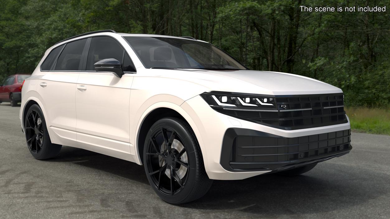 3D Electric SUV White Lights On model