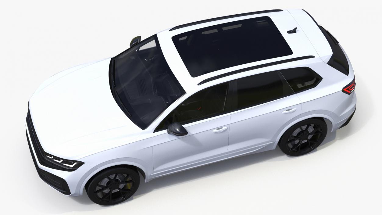 3D Electric SUV White Lights On model