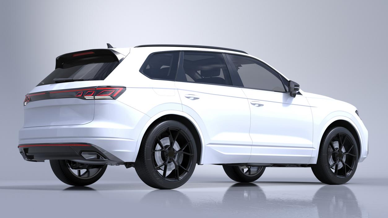 3D Electric SUV White Lights On model