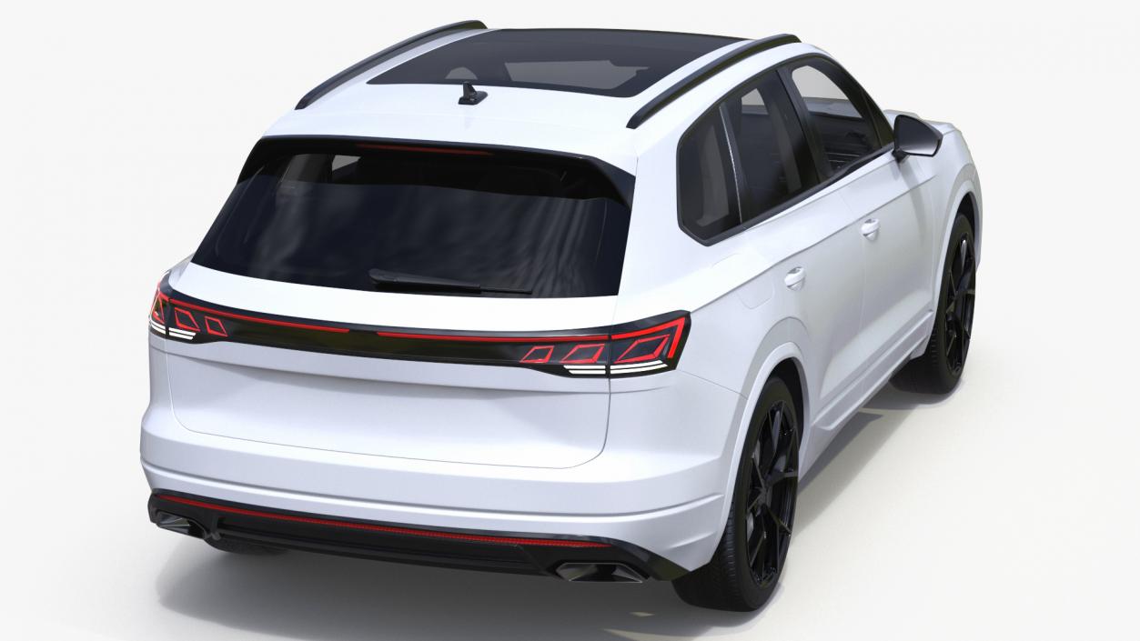 3D Electric SUV White Lights On model