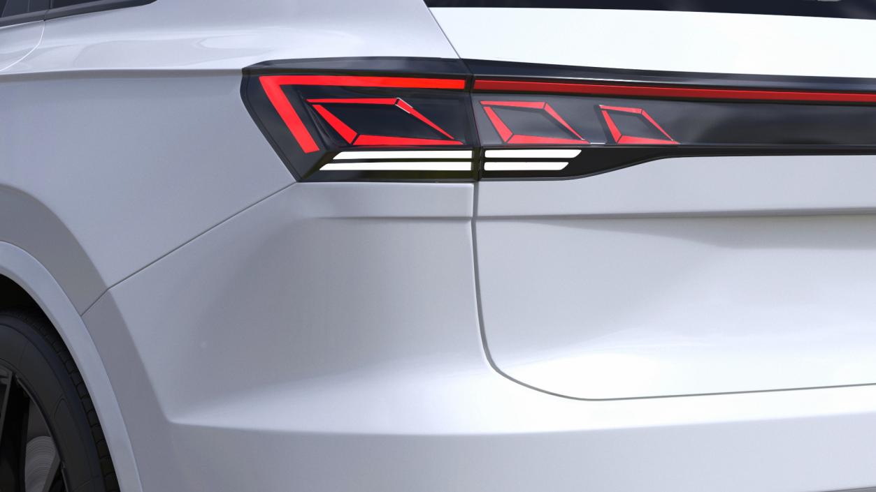 3D Electric SUV White Lights On model