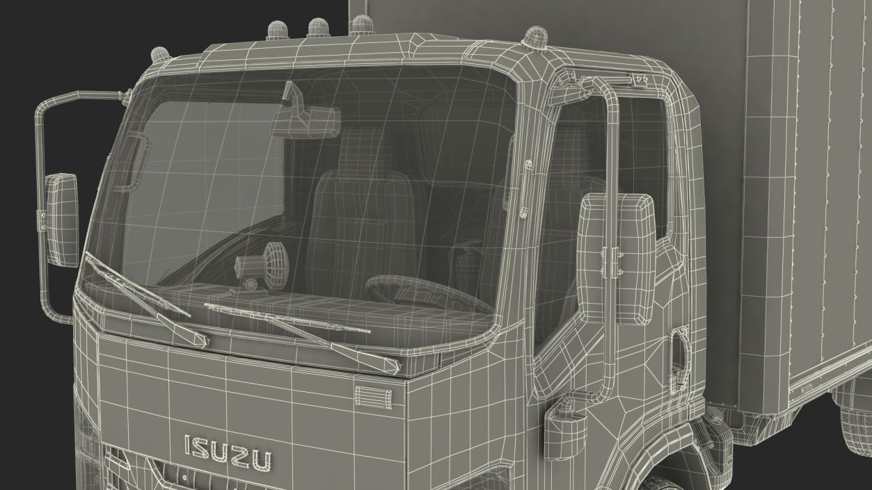 3D Box Truck Isuzu NPR 2018 Mockup