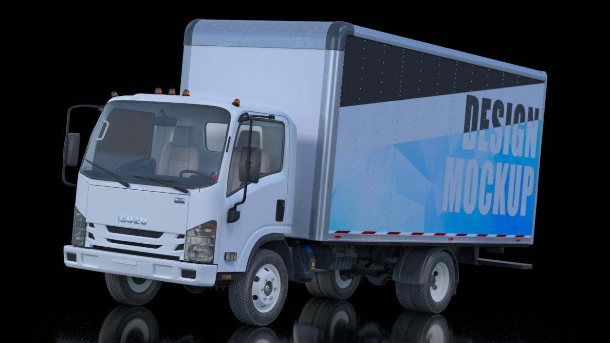 3D Box Truck Isuzu NPR 2018 Mockup