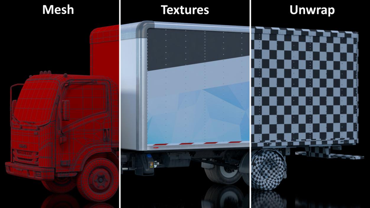 3D Box Truck Isuzu NPR 2018 Mockup