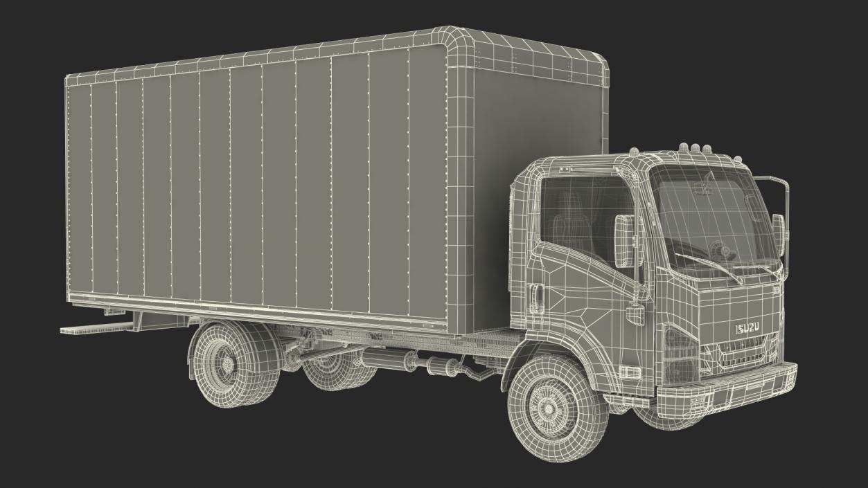 3D Box Truck Isuzu NPR 2018 Mockup