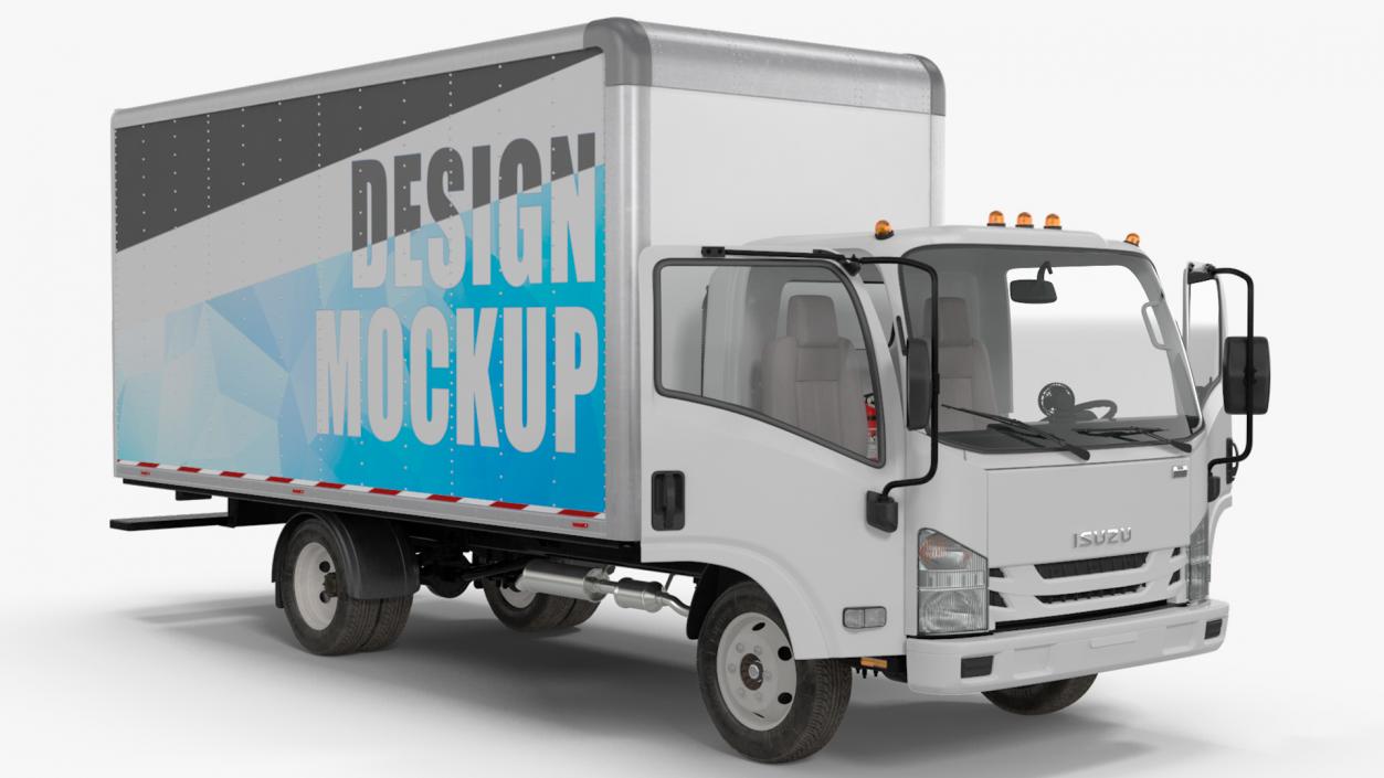 3D Box Truck Isuzu NPR 2018 Mockup