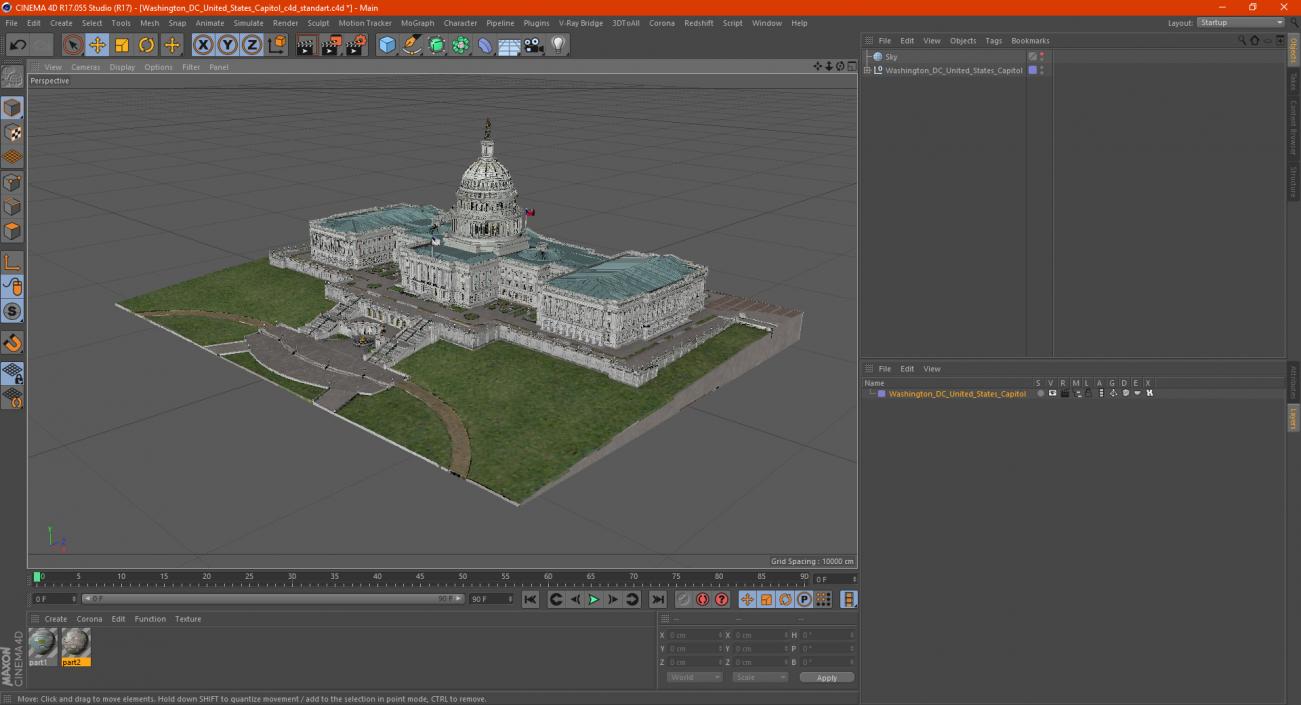 3D model Washington DC United States Capitol