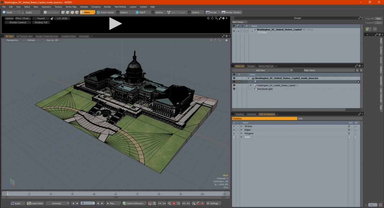 3D model Washington DC United States Capitol