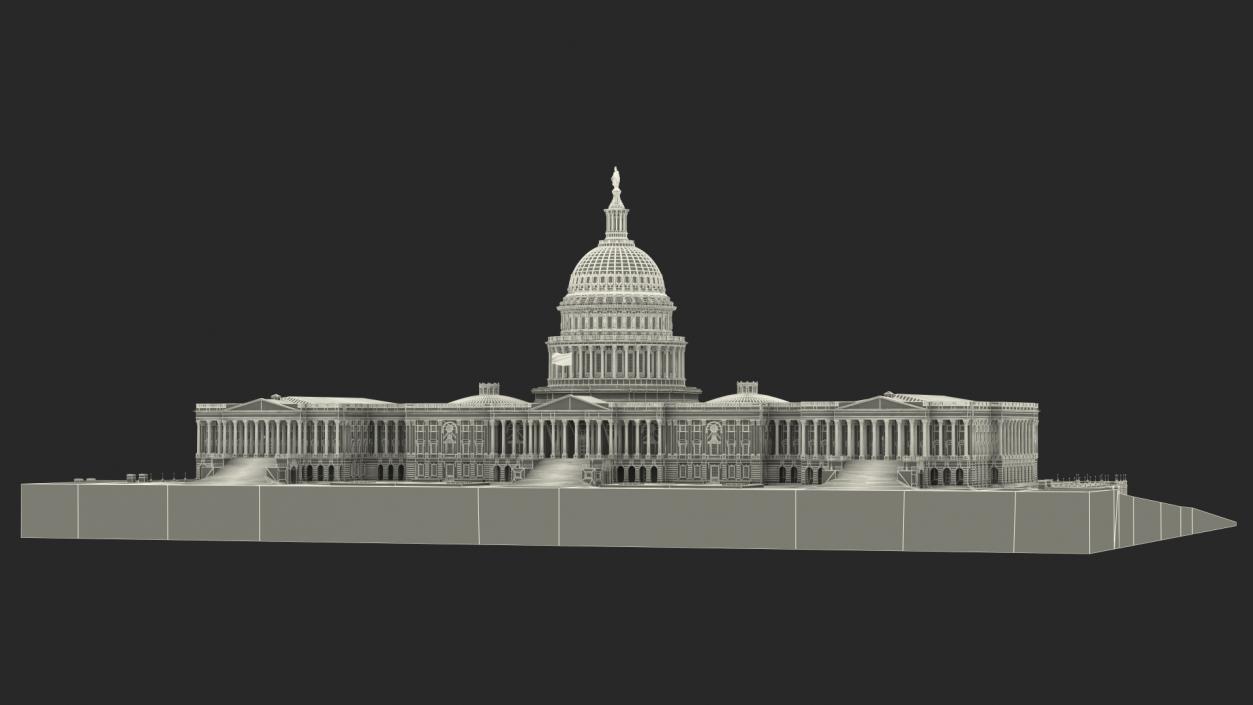 3D model Washington DC United States Capitol