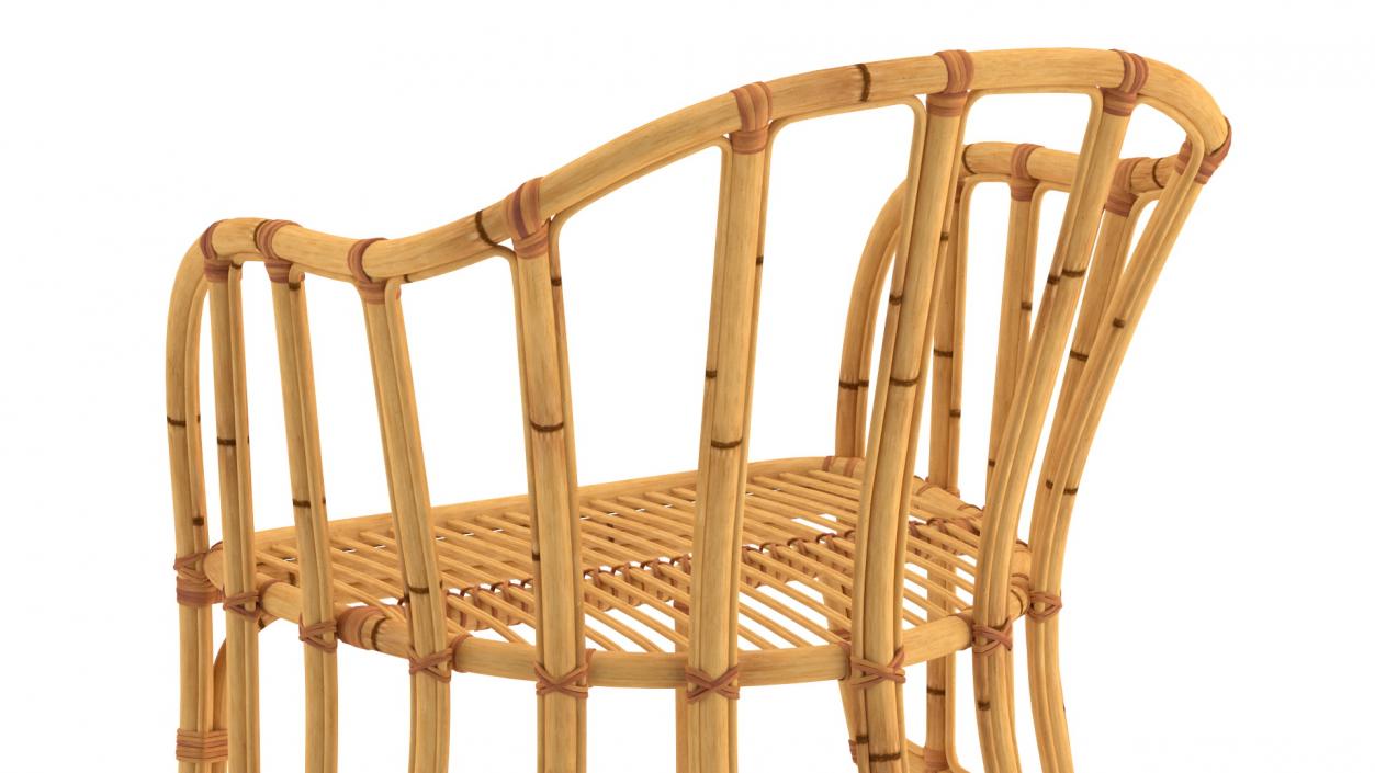 3D Vintage Bamboo Armchair model