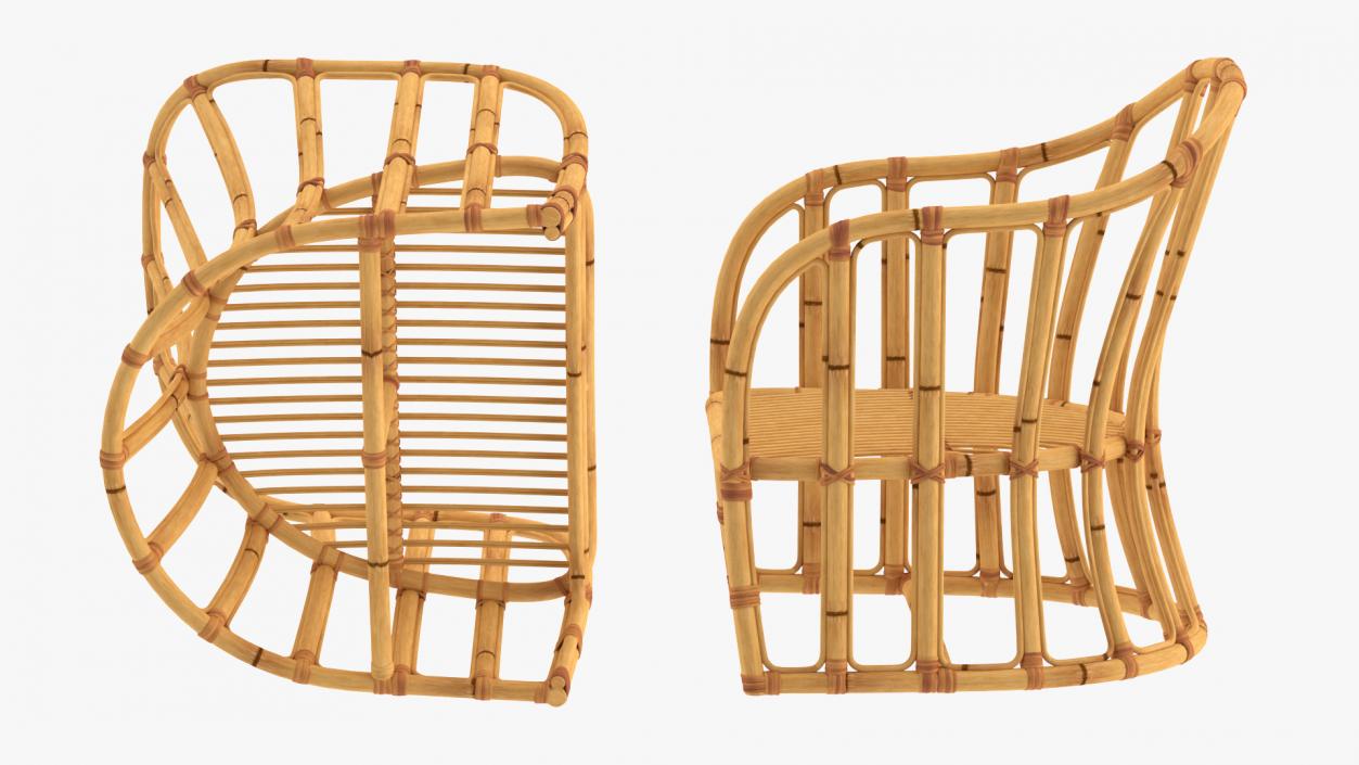 3D Vintage Bamboo Armchair model