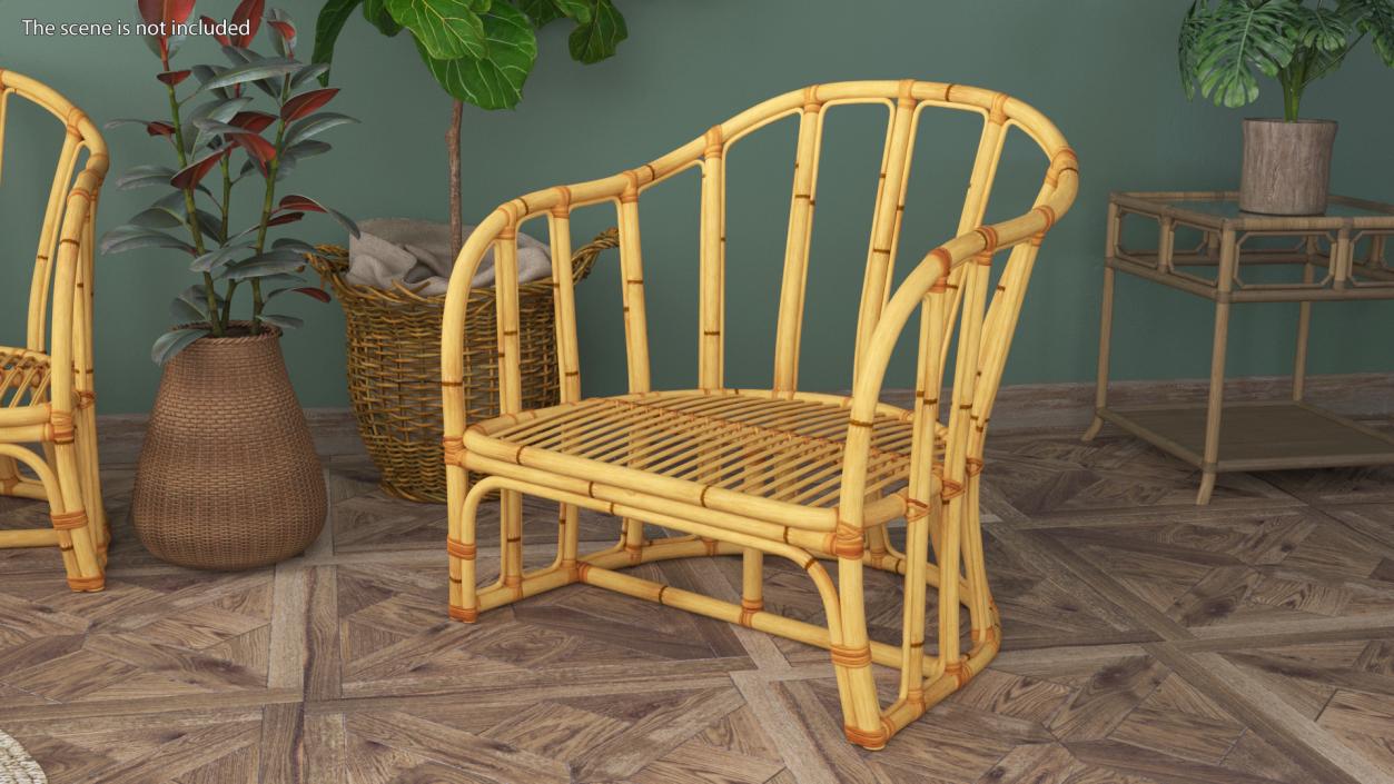 3D Vintage Bamboo Armchair model