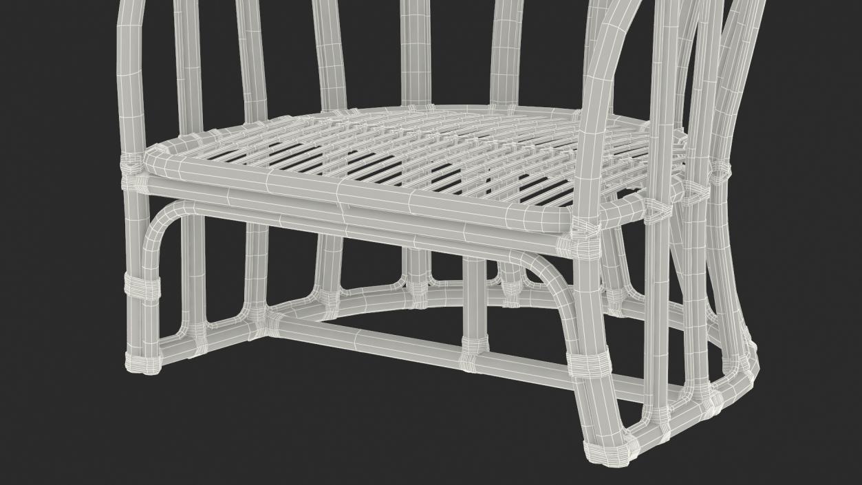 3D Vintage Bamboo Armchair model