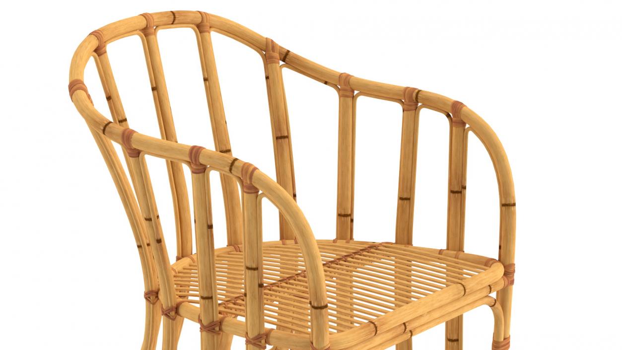 3D Vintage Bamboo Armchair model