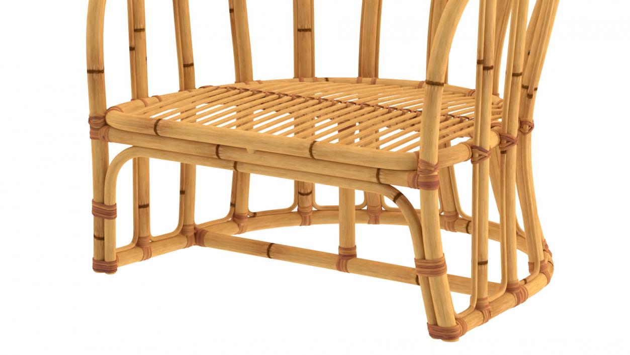 3D Vintage Bamboo Armchair model