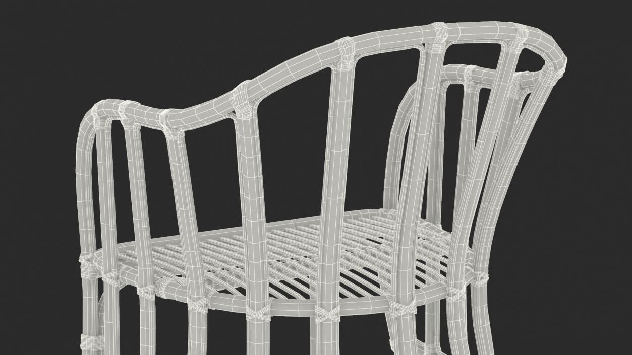 3D Vintage Bamboo Armchair model