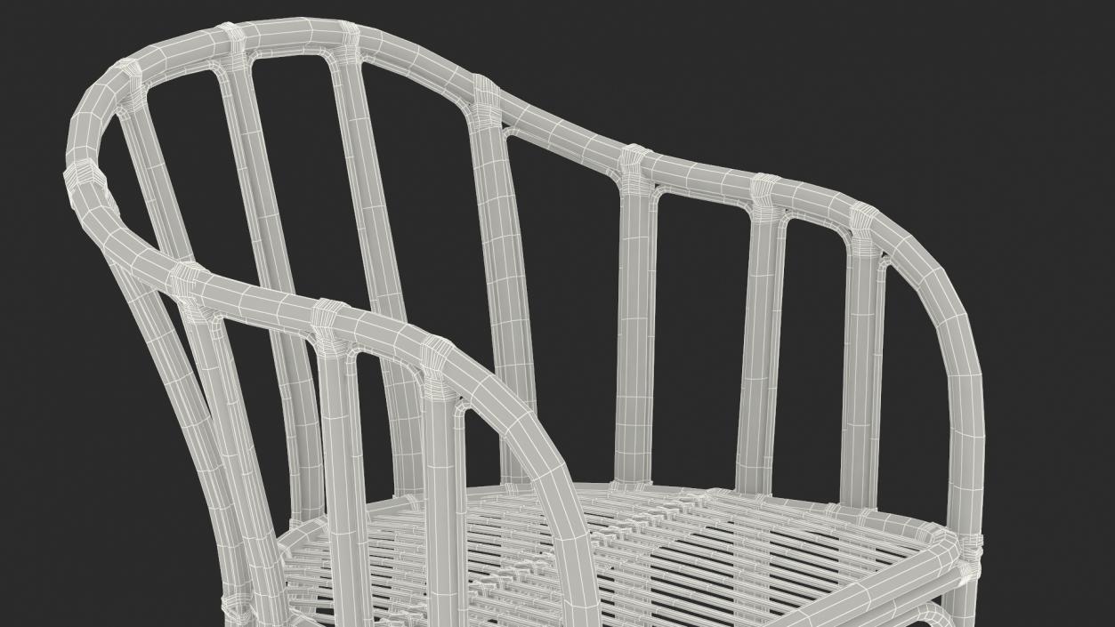 3D Vintage Bamboo Armchair model