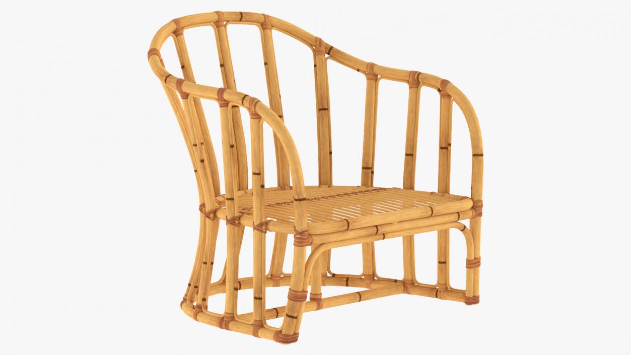 3D Vintage Bamboo Armchair model