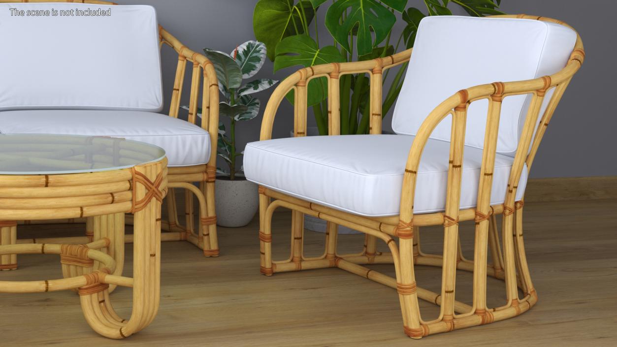 3D Vintage Bamboo Armchair model