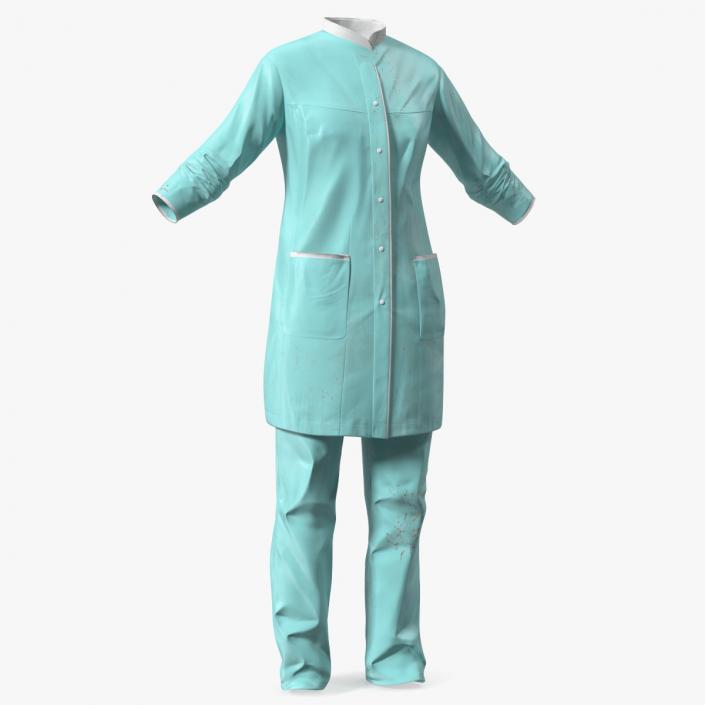 3D model Female Lab Coat and Pants