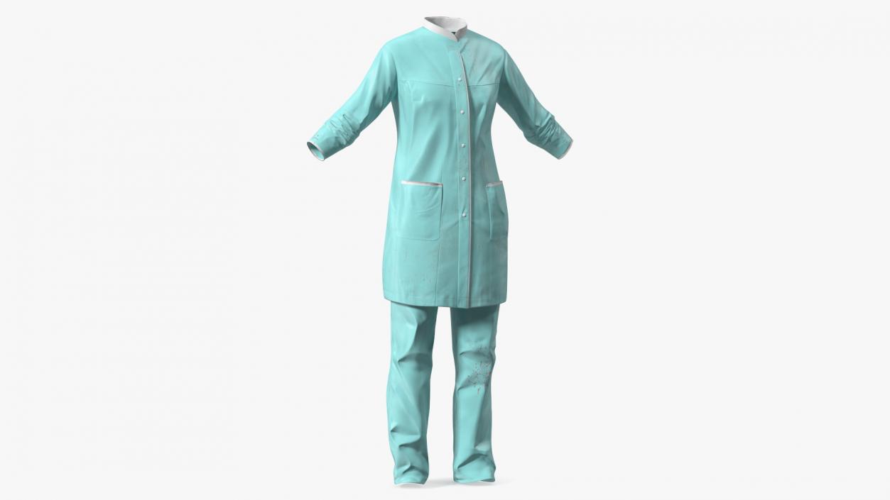 3D model Female Lab Coat and Pants