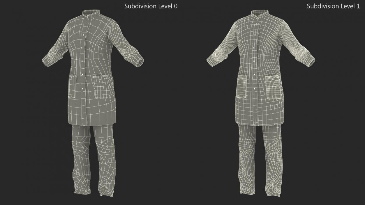 3D model Female Lab Coat and Pants