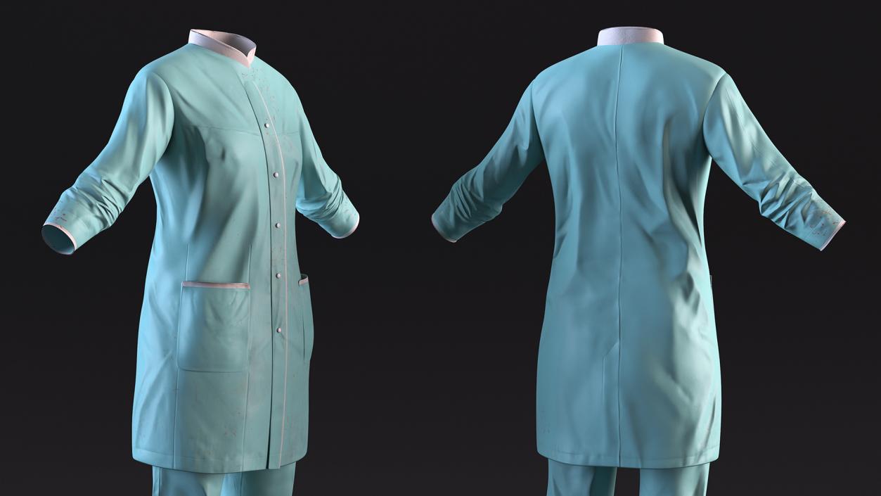 3D model Female Lab Coat and Pants