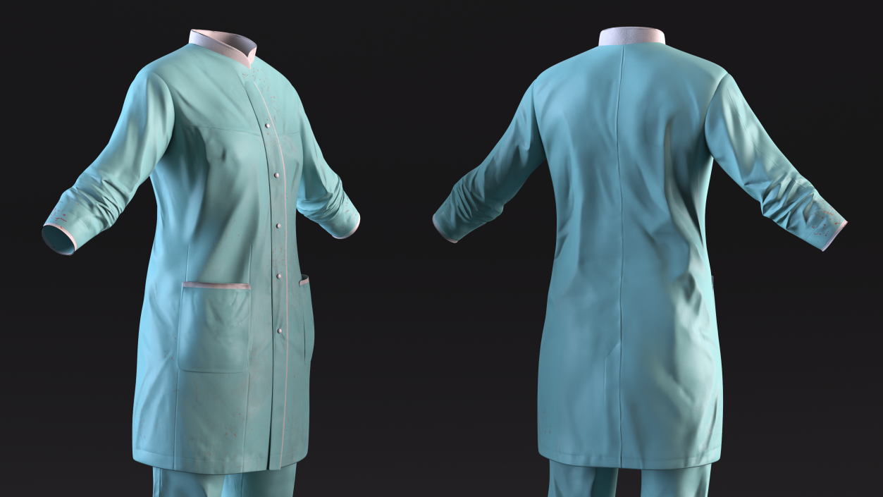 3D model Female Lab Coat and Pants