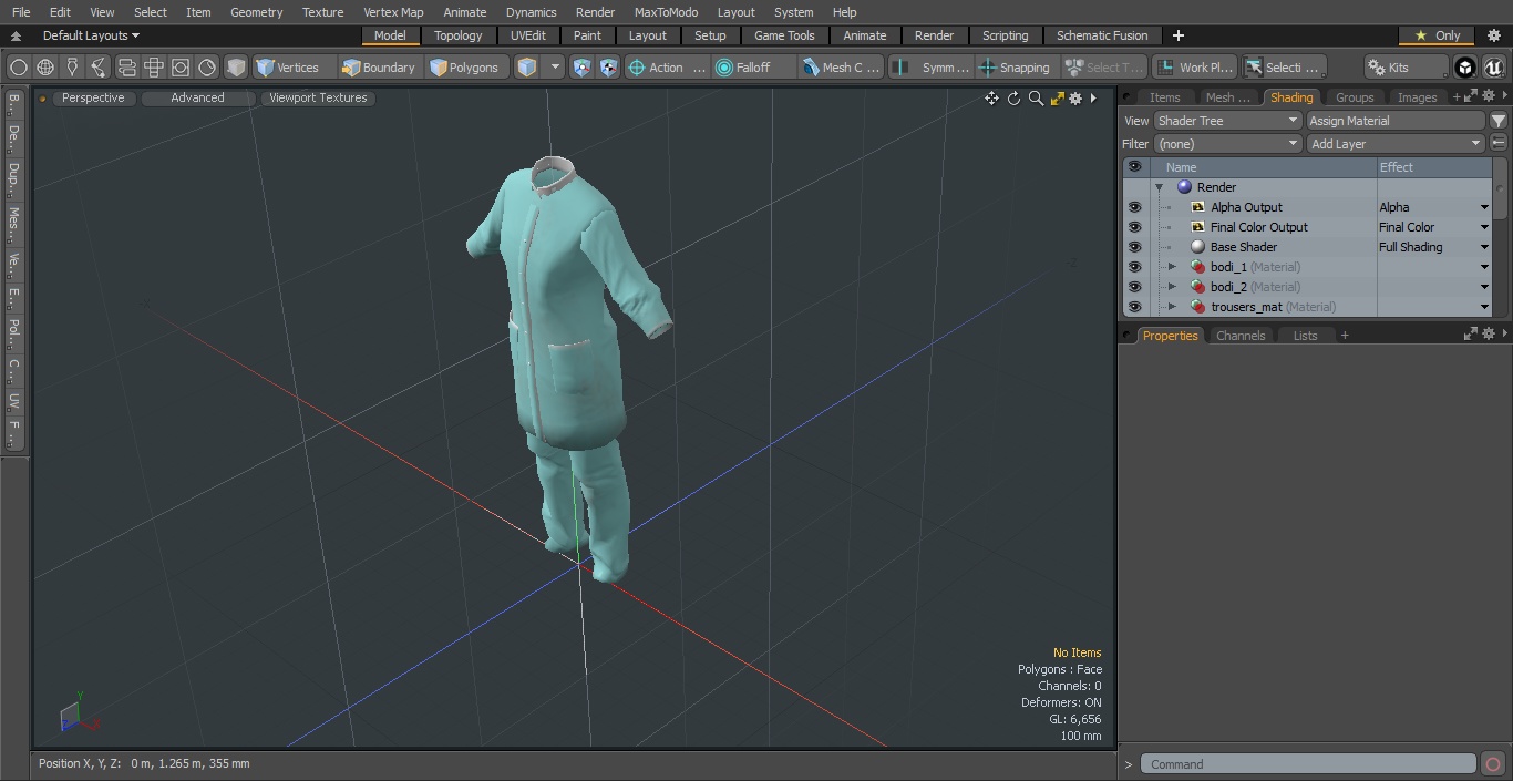 3D model Female Lab Coat and Pants