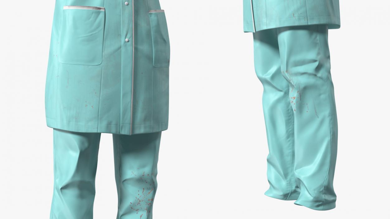 3D model Female Lab Coat and Pants