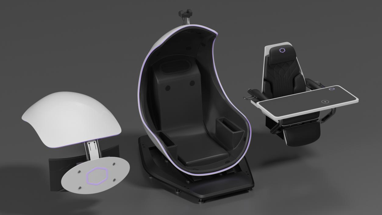 3D model Immersive Gaming Station White