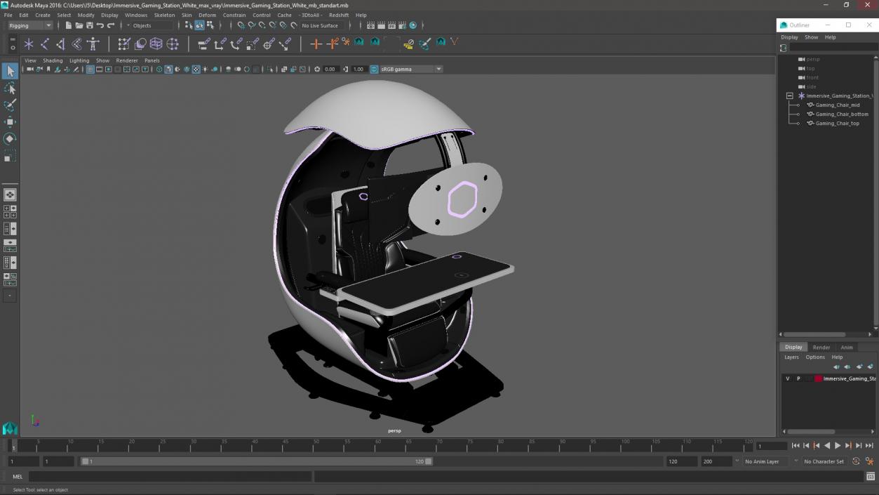 3D model Immersive Gaming Station White