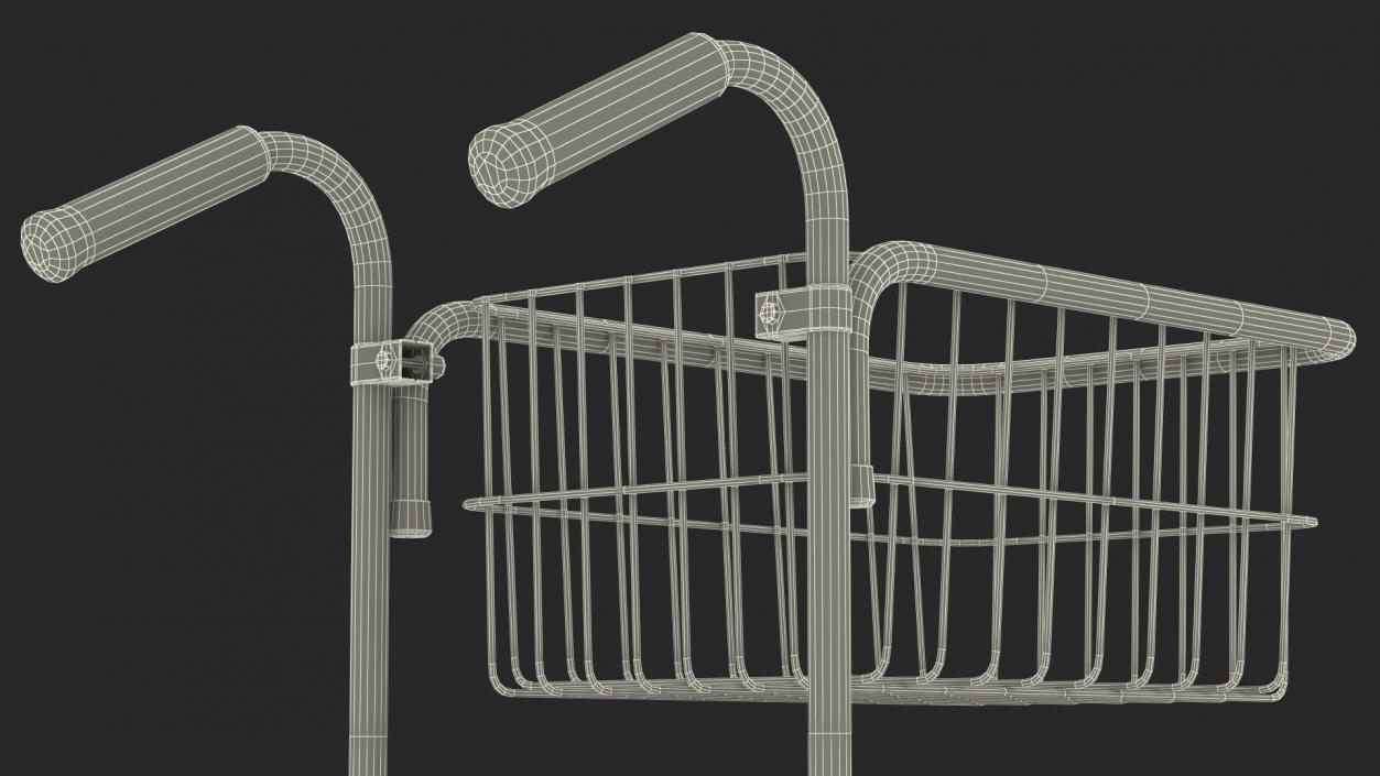 Mini Trolley with File Shelf and Basket 3D model