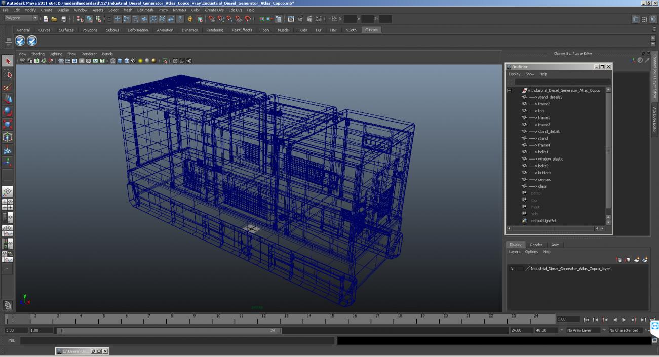 Industrial Diesel Generator Atlas Copco 3D model