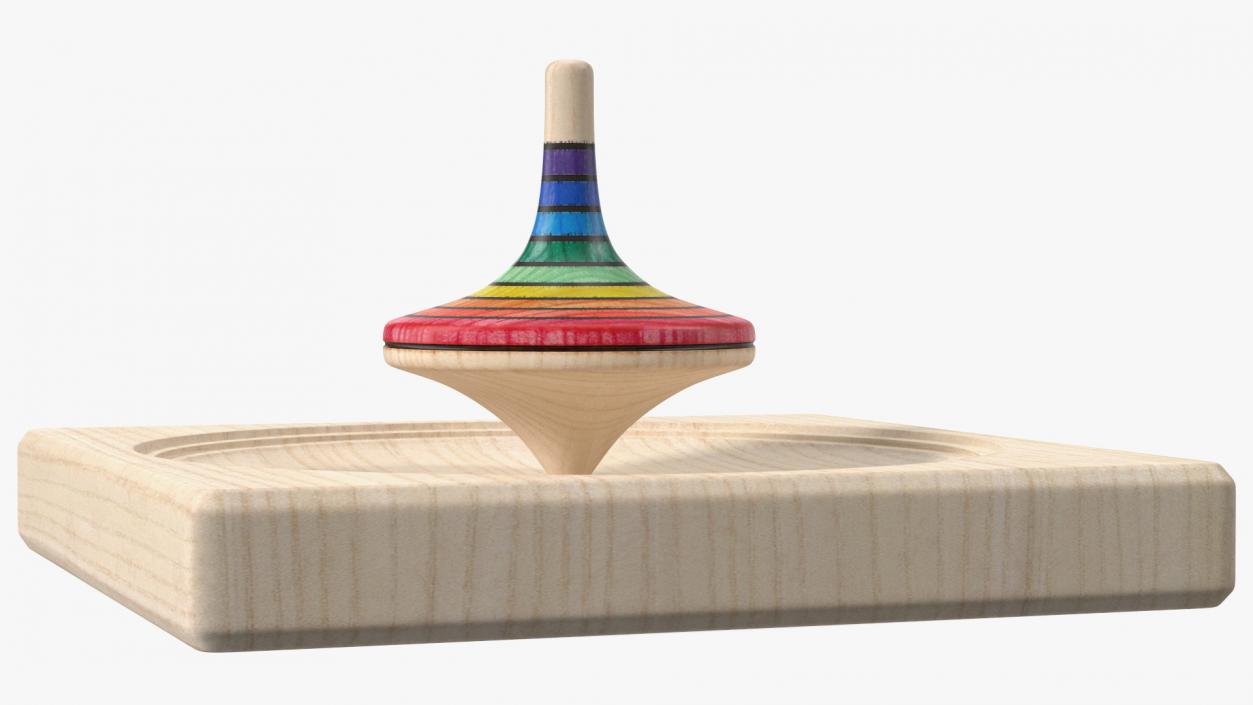 3D model Wooden Spinning Top with Stand