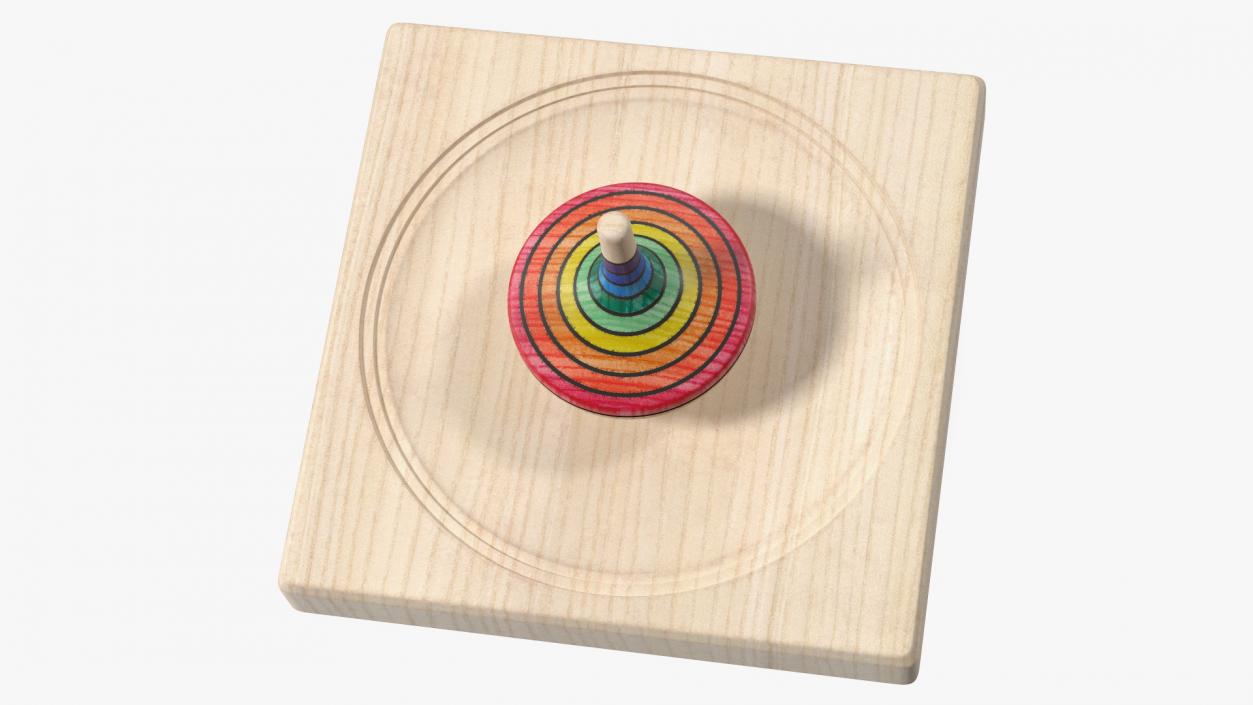 3D model Wooden Spinning Top with Stand