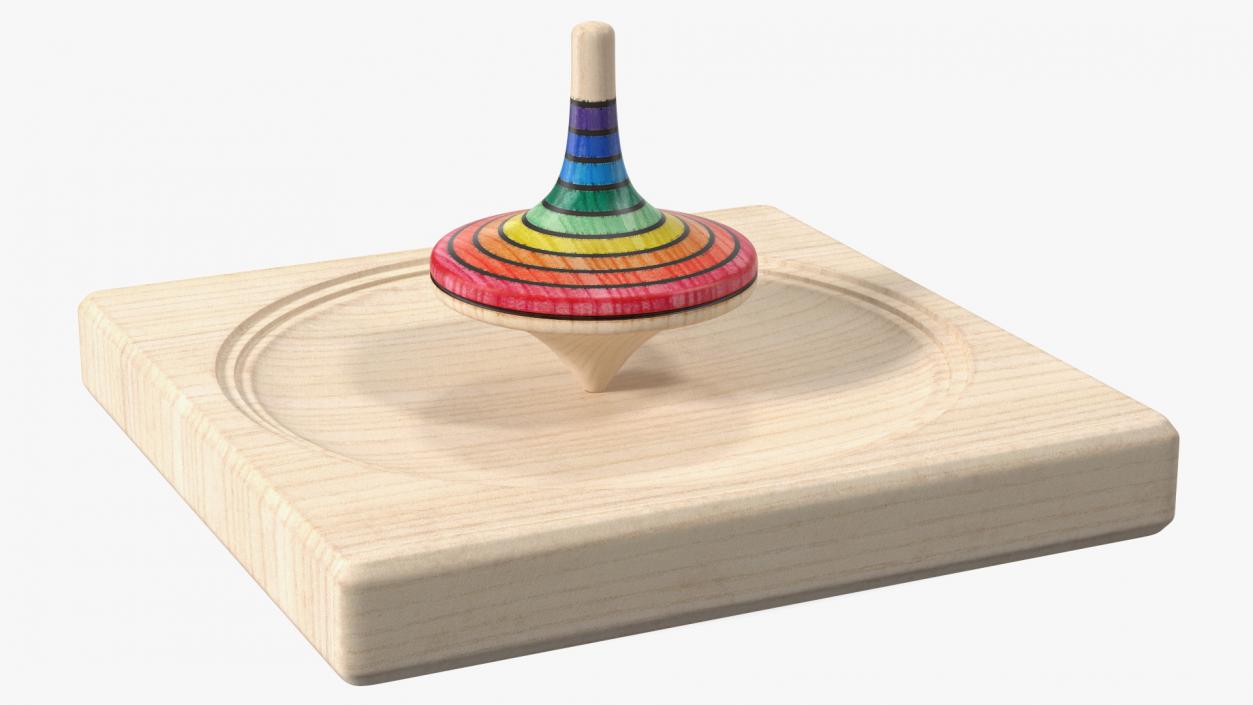 3D model Wooden Spinning Top with Stand