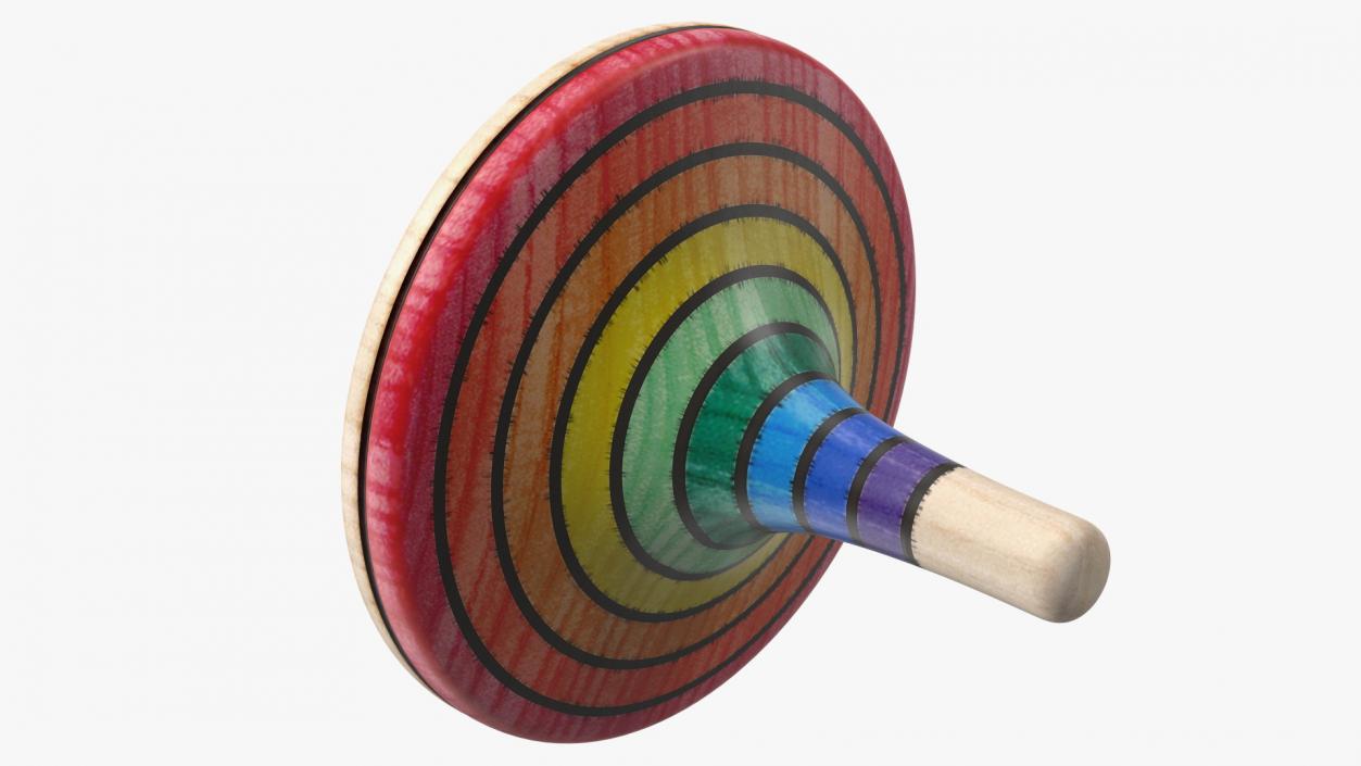 3D model Wooden Spinning Top with Stand