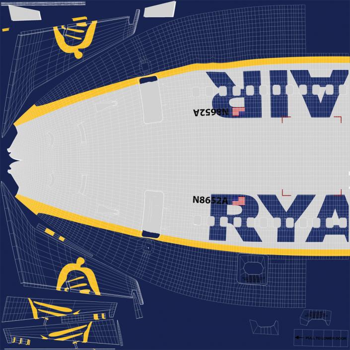 3D Boeing 737-600 with Interior Ryanair