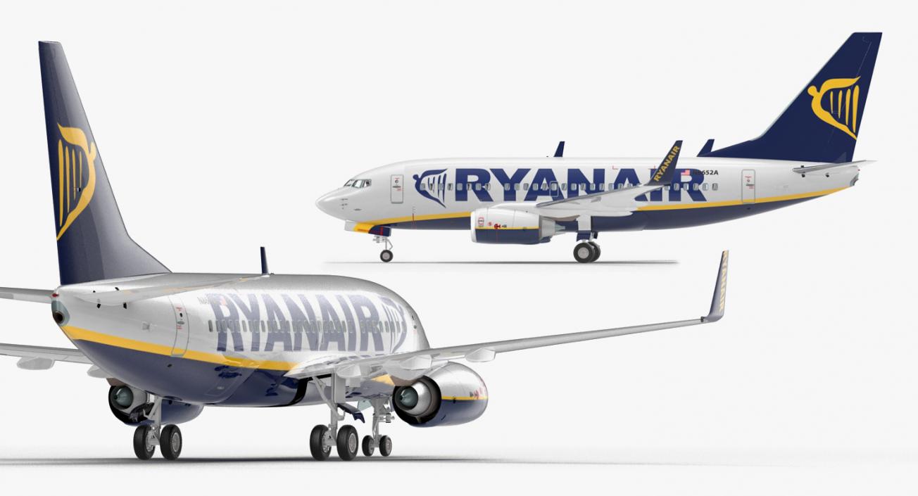 3D Boeing 737-600 with Interior Ryanair