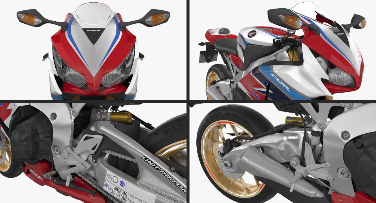 3D Honda CBR 1000RR Fireblade 2016 Rigged model