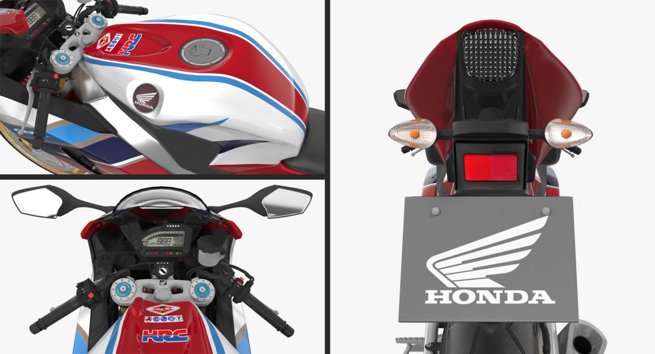 3D Honda CBR 1000RR Fireblade 2016 Rigged model